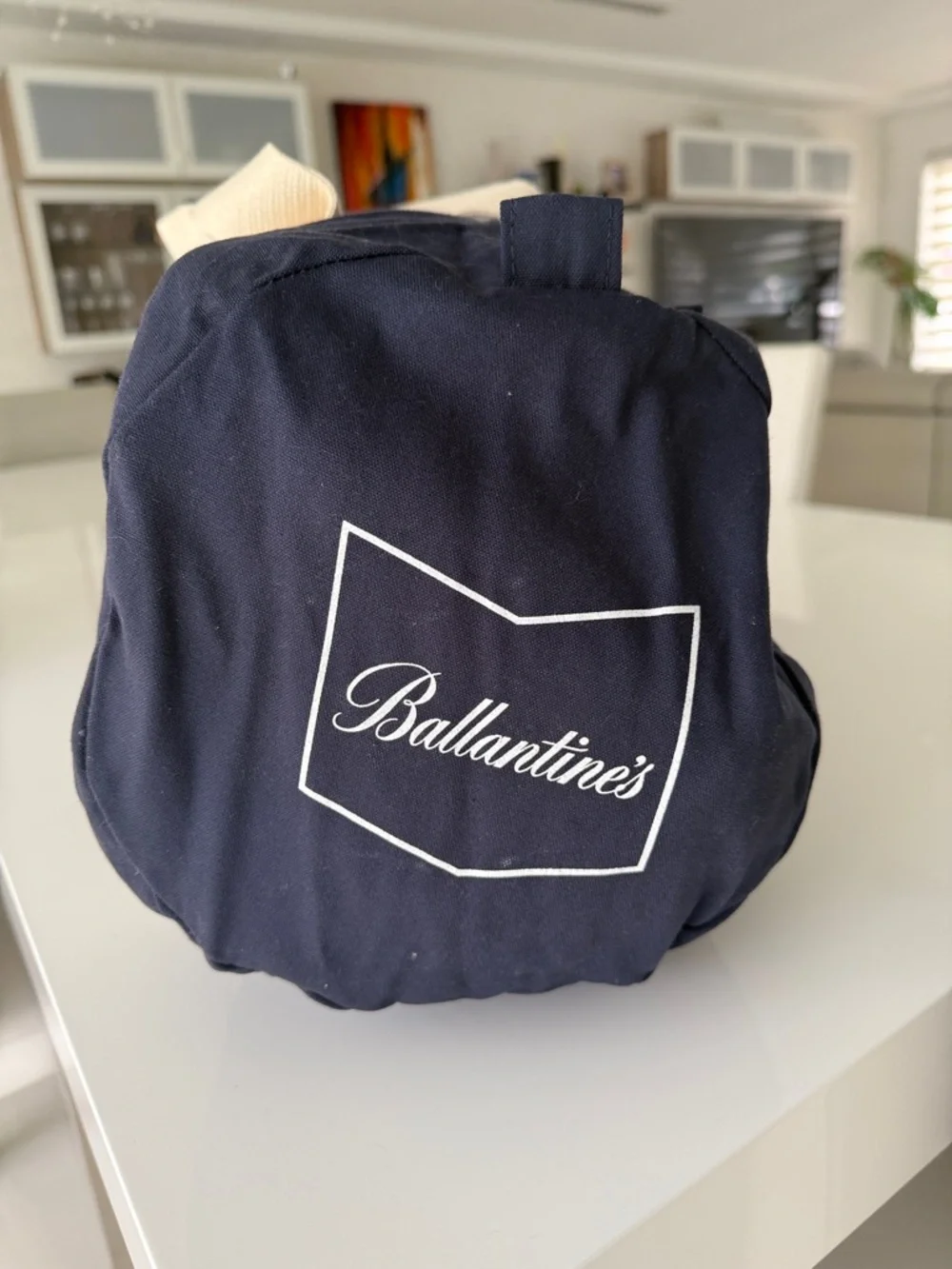 Black Duffel Bag with White Straps